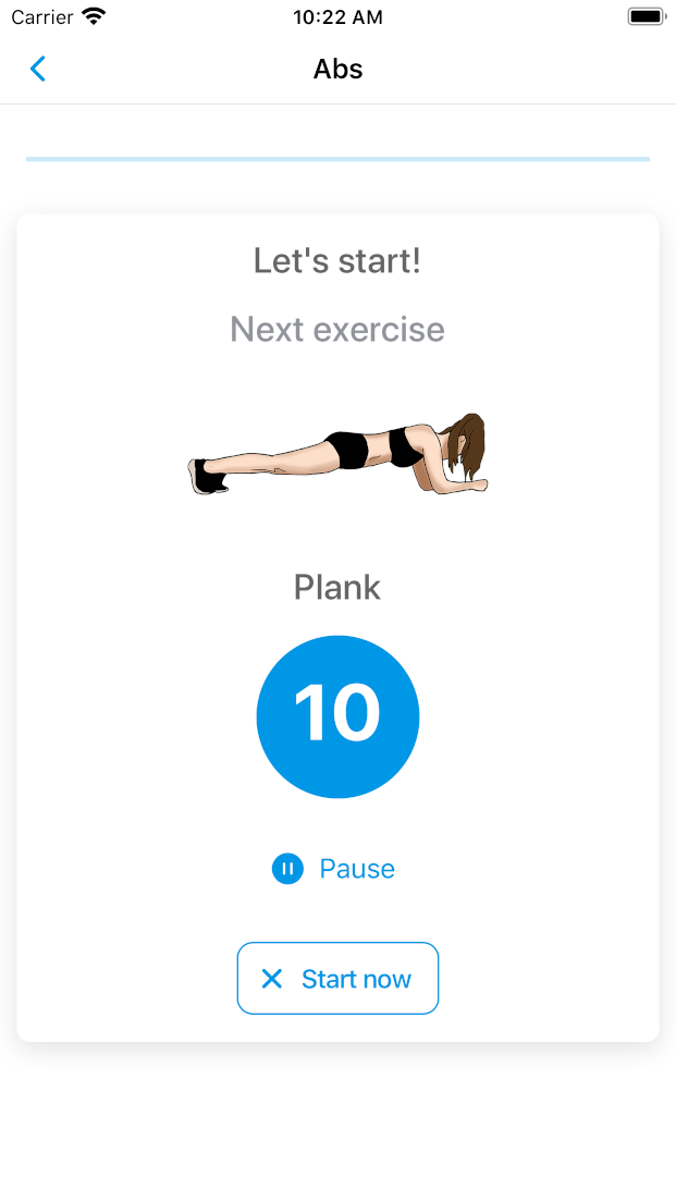 Plank exercise entrena app